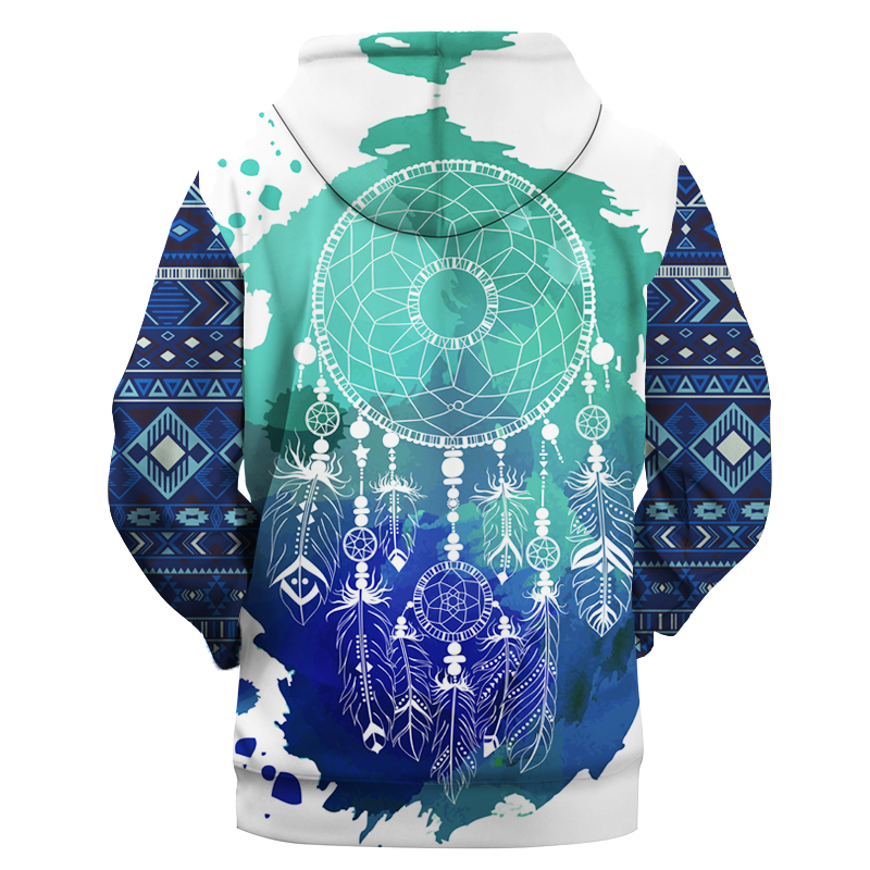 Native American Blue and Green Dream Catcher 3D Hoodie LT10 - Wonder Print Shop