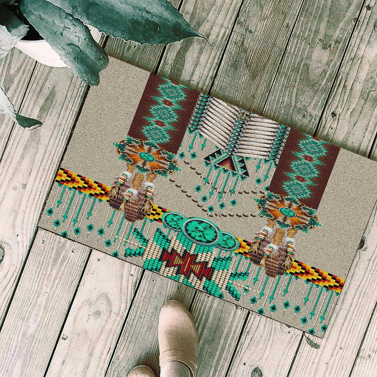 green-pattern-breastplate-native-american-doormat