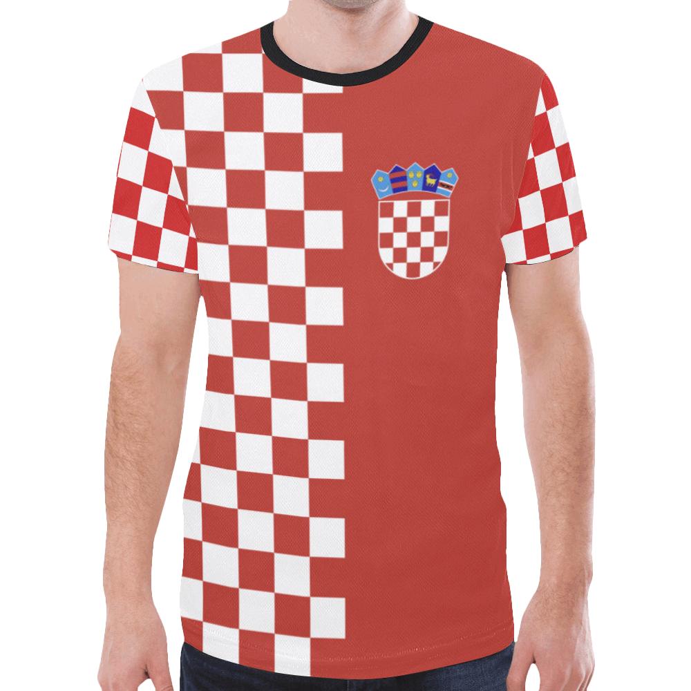 Croatia T Shirt Checkerboard Half Style - Wonder Print Shop