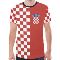 Croatia T Shirt Checkerboard Half Style - Wonder Print Shop