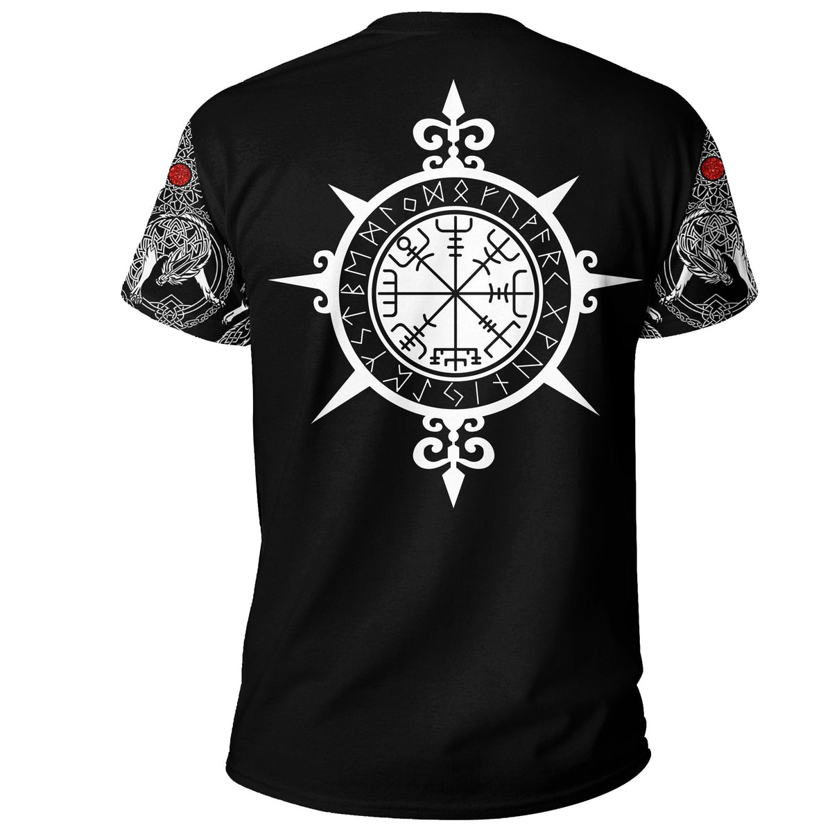 Viking T Shirt, Tattoo All Over Print Black RLT12 - Wonder Print Shop