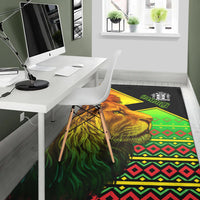 Jamaica Lion Area Rug Jamaican Pattern Version Reggae Colors LT13 - Wonder Print Shop