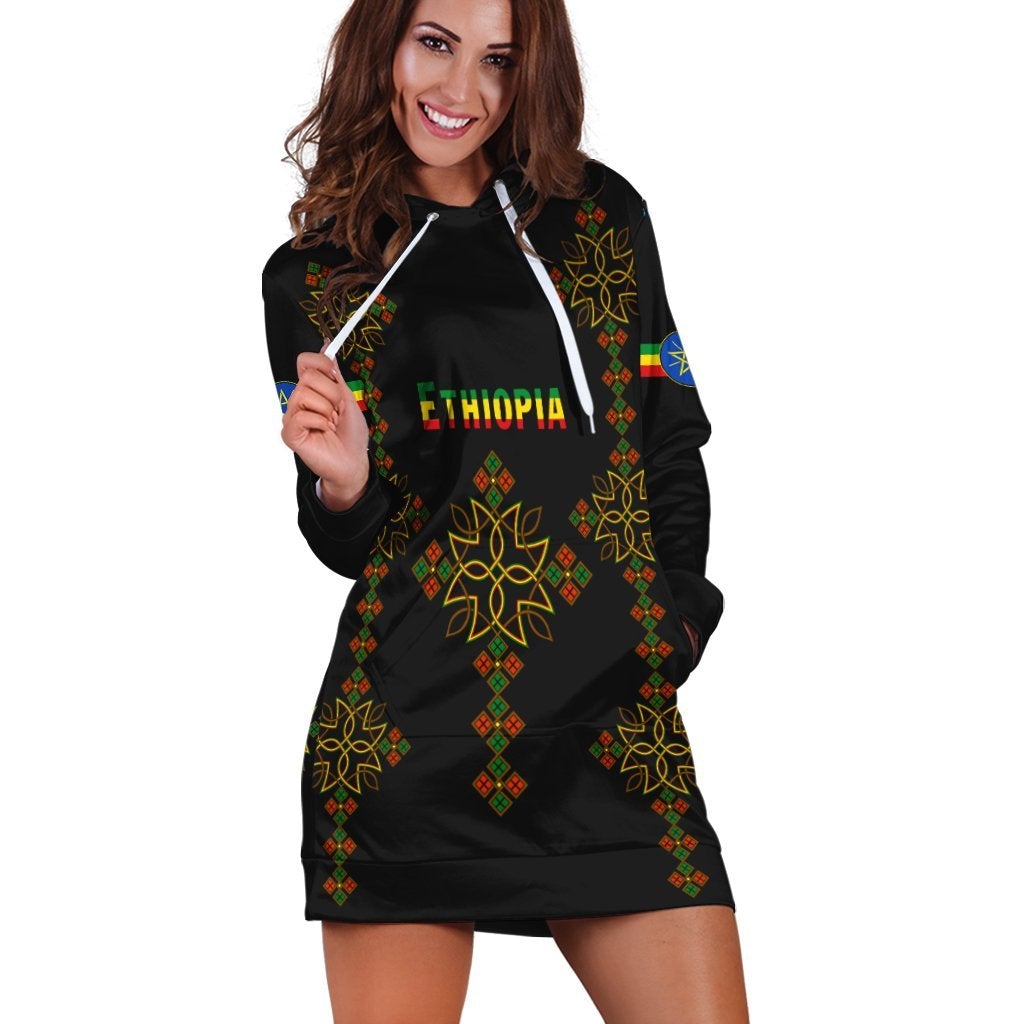 Ethiopia Hoodie Dress Version Map LT13 - Wonder Print Shop