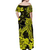 Hawaii Matching Hawaiian Shirt And Dress Polynesia Yellow Beautiful Hula Girl LT13 - Wonder Print Shop