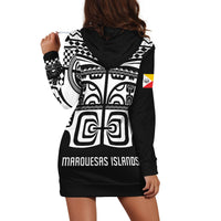 (Custom Personalised) Marquesas Islands Tiki Hoodie Dress Marquesan Tattoo LT13 - Wonder Print Shop