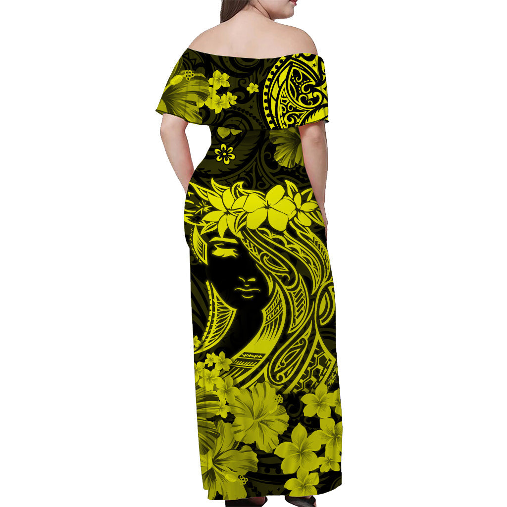 hawaii-off-shoulder-long-dress-polynesia-yellow-attractive-hula-girl
