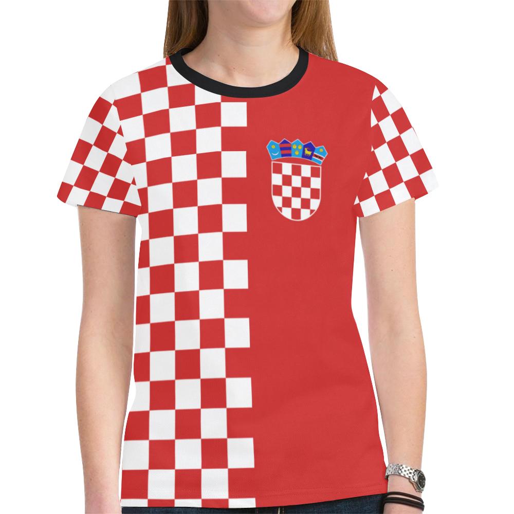 Croatia T Shirt Checkerboard Half Style - Wonder Print Shop