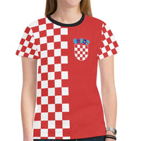 Croatia T Shirt Checkerboard Half Style - Wonder Print Shop