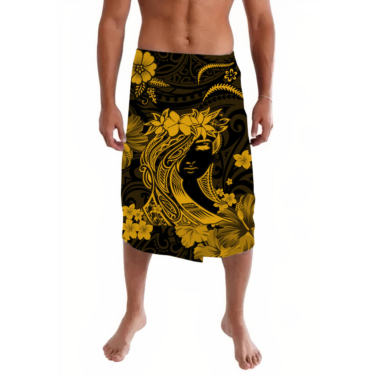 Hawaii Lavalava Polynesia Gold Attractive Hula Girl LT13 - Wonder Print Shop