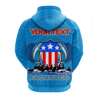 Hoodie lanumoana pulover pito i tua ma YOUR TEXT ma le faailoga Fagatogo