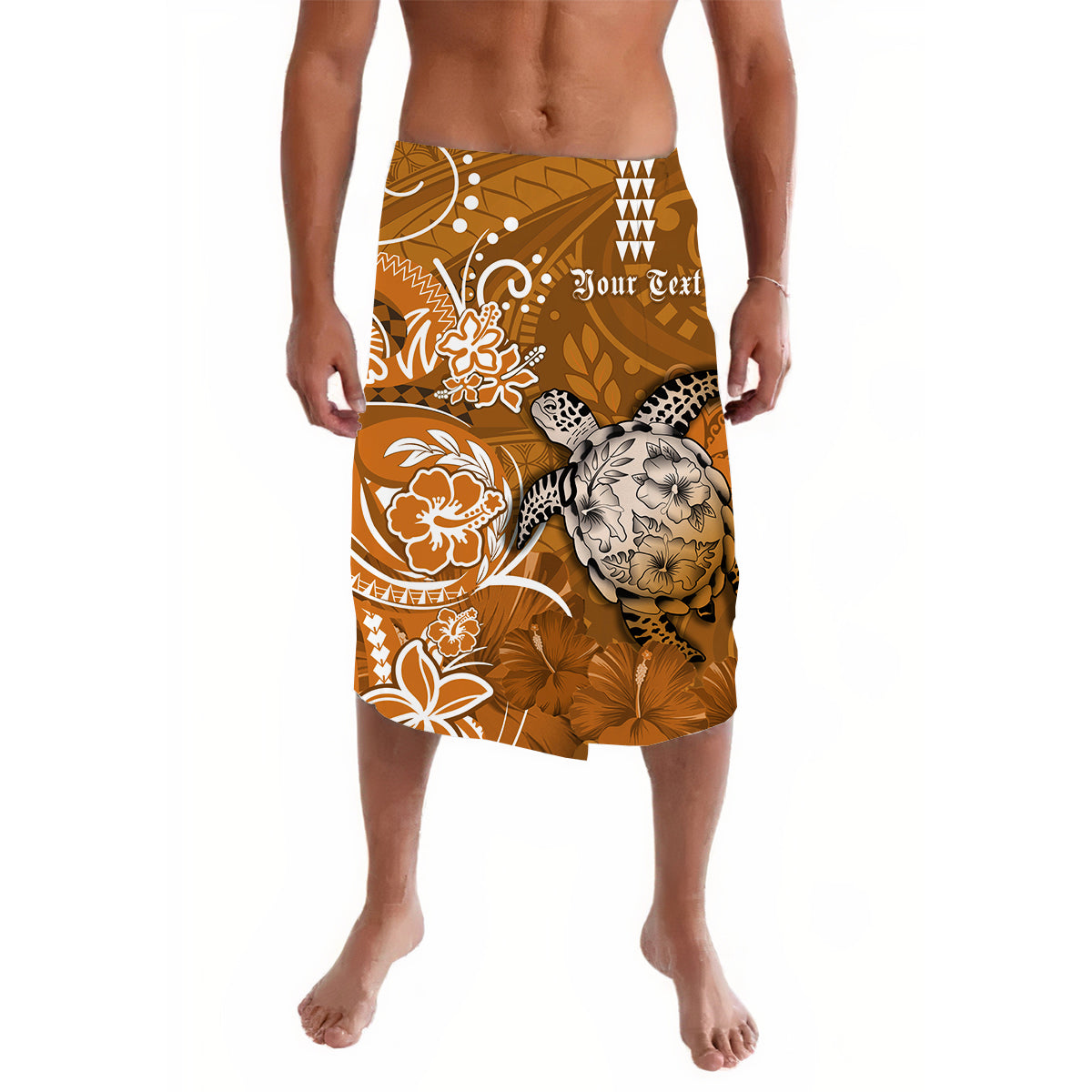 Custom Personalised Hawaii Lavalava Polynesia Gold Sea Turtle Honu and Map LT13 - Wonder Print Shop