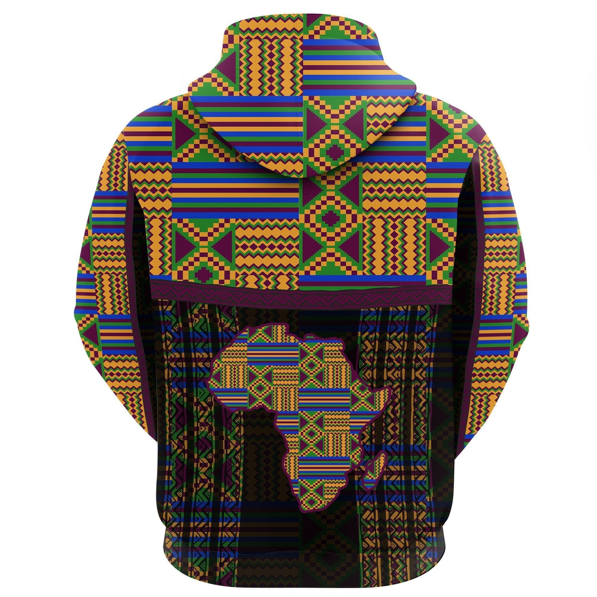 African Hoodie Adofowaa Awaamu Kente Pullover - Wonder Print Shop