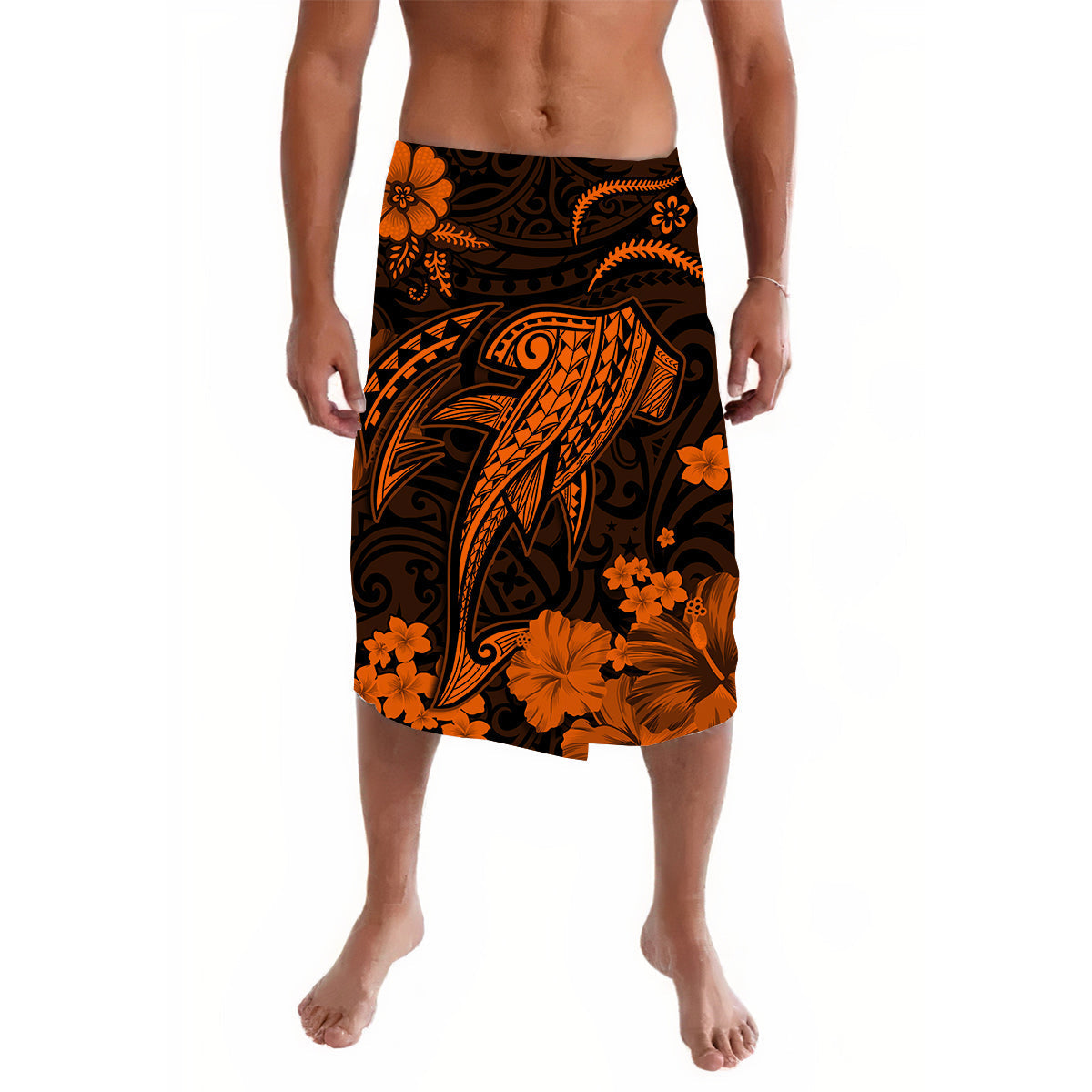 Hawaii Lavalava Polynesia Orange Shark LT13 - Wonder Print Shop