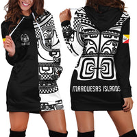 (Custom Personalised) Marquesas Islands Tiki Hoodie Dress Marquesan Tattoo LT13 - Wonder Print Shop