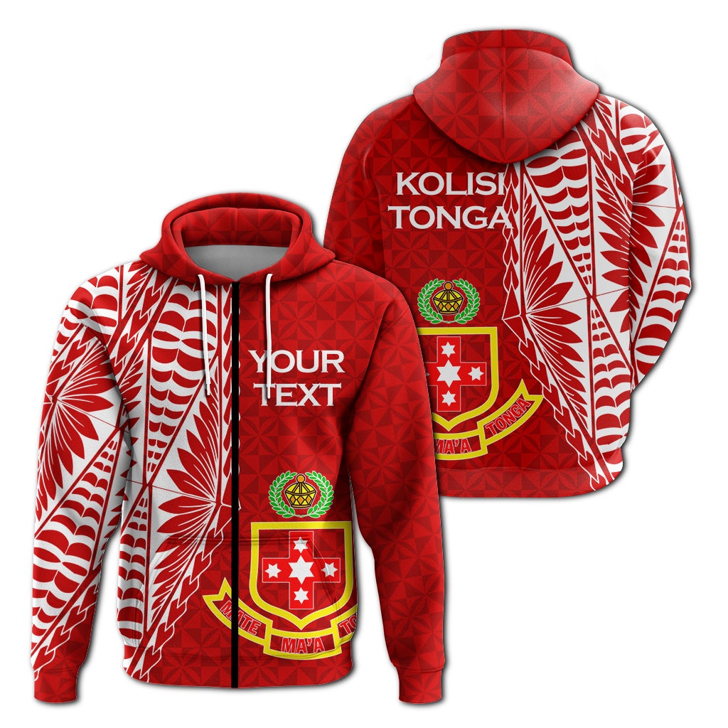 Custom Kolisi Tonga Atele Zip Up Hoodie Tongan Tribal LT12 - Wonder Print Shop