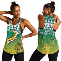 (Custom Personalised) South Africa Rugby Christmas Women Racerback Tank Proud Springboks LT13 - Wonder Print Shop