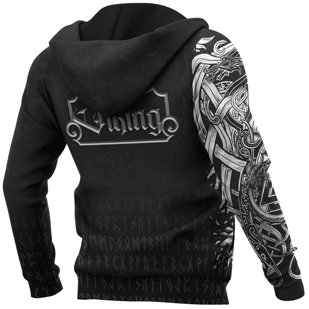 Viking Clothing Viking Dragon, Vegvisir Hoodie New RLT12 - Wonder Print Shop