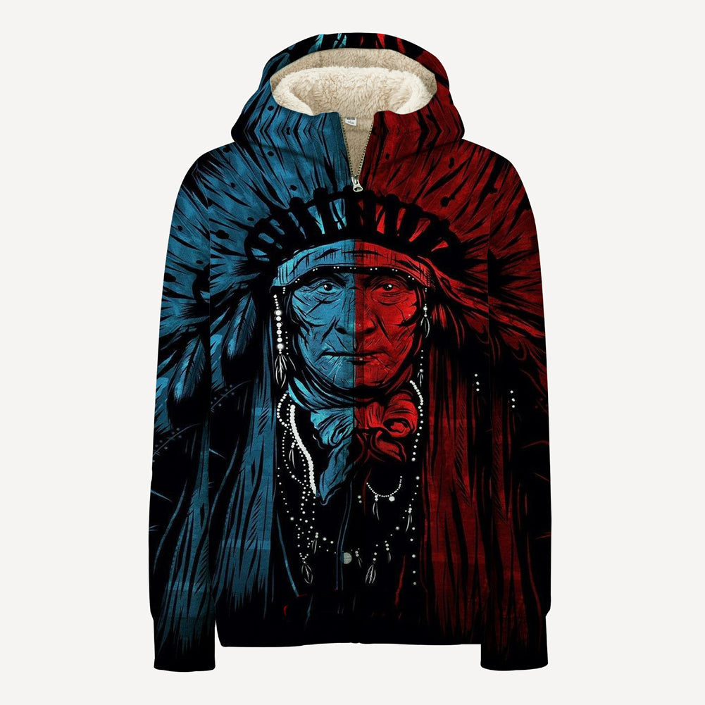 Color Chief Native American 3D Fleece Hoodie LT10 - Wonder Print Shop