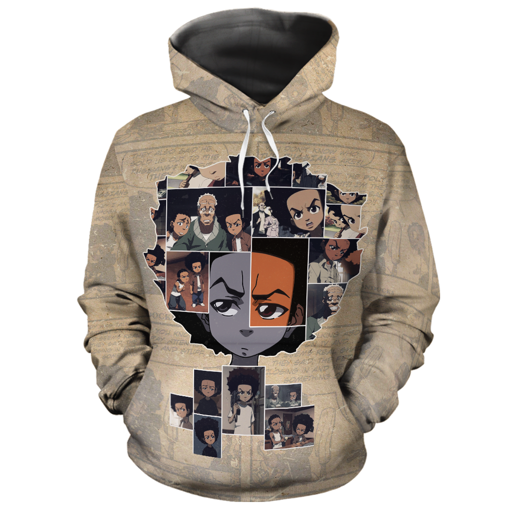 African Hoodie 90s Huey Freeman Hoodie - Wonder Print Shop