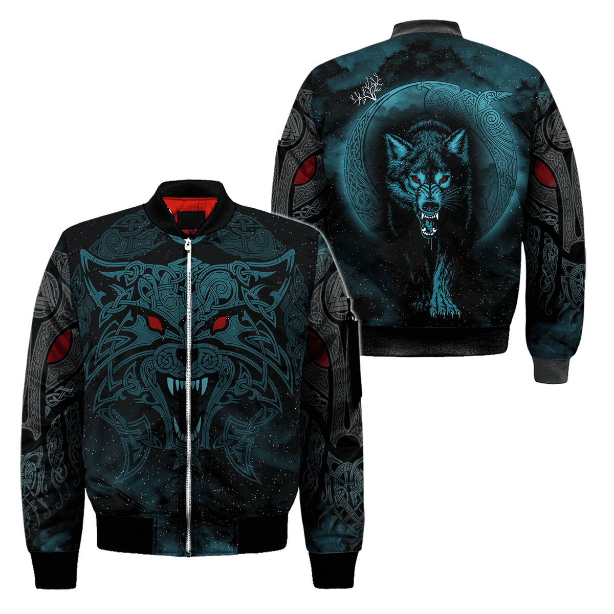 Viking Jacket Wolf Viking 3D Bomber Jacket RLT12 - Wonder Print Shop