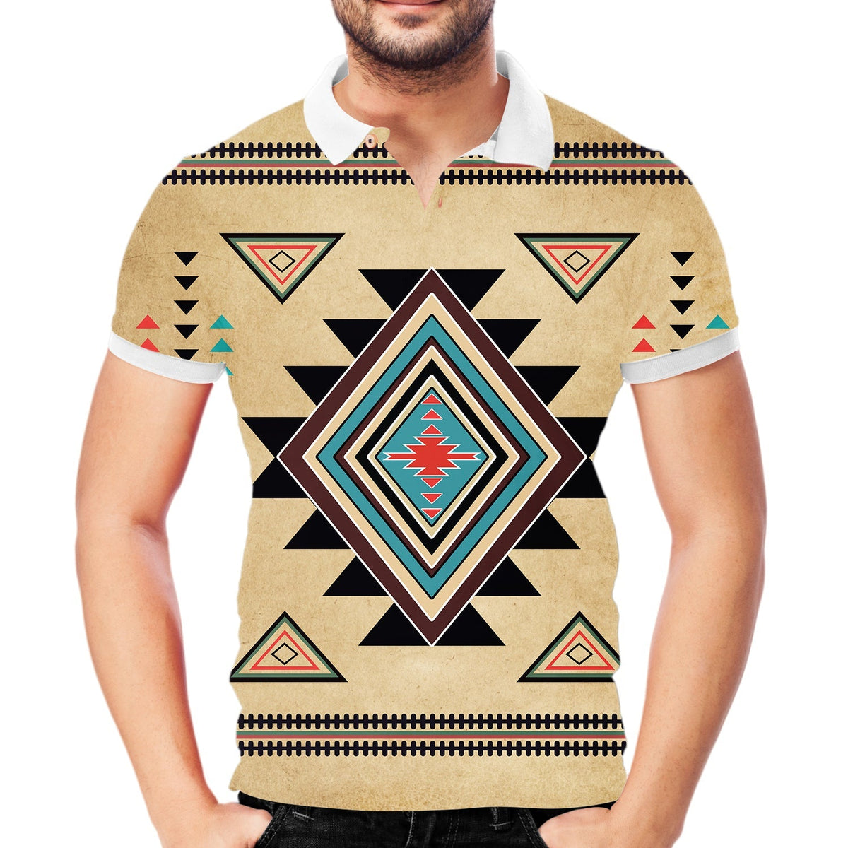 Southwest Symbol Native American Polo T Shirt 3D LT10 - Wonder Print Shop