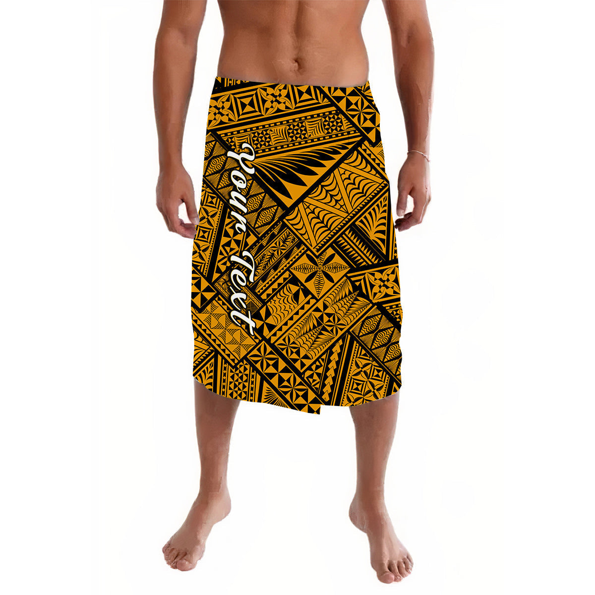 Custom Personalised Polynesia Lavalava Ngatu Tonga Pattern Special Gold LT13 - Wonder Print Shop