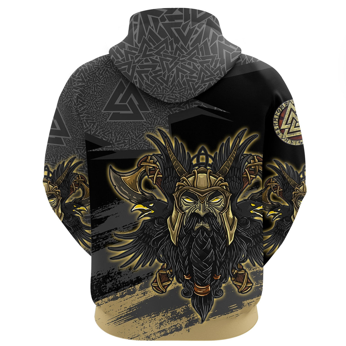 Viking Odin Zip Hoodie Valknut, The Symbol Of Odin RLT12 - Wonder Print Shop