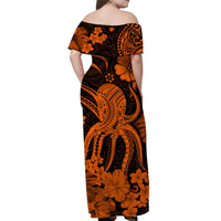Hawaii Matching Hawaiian Shirt And Dress Polynesia Orange Octopus LT13 - Wonder Print Shop