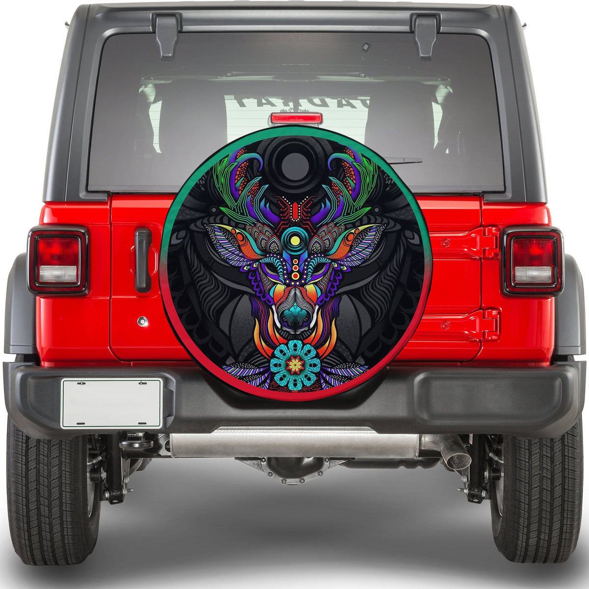 Mexico Spare Tire Cover - Mexican Aztec Deer LT13 - Wonder Print Shop