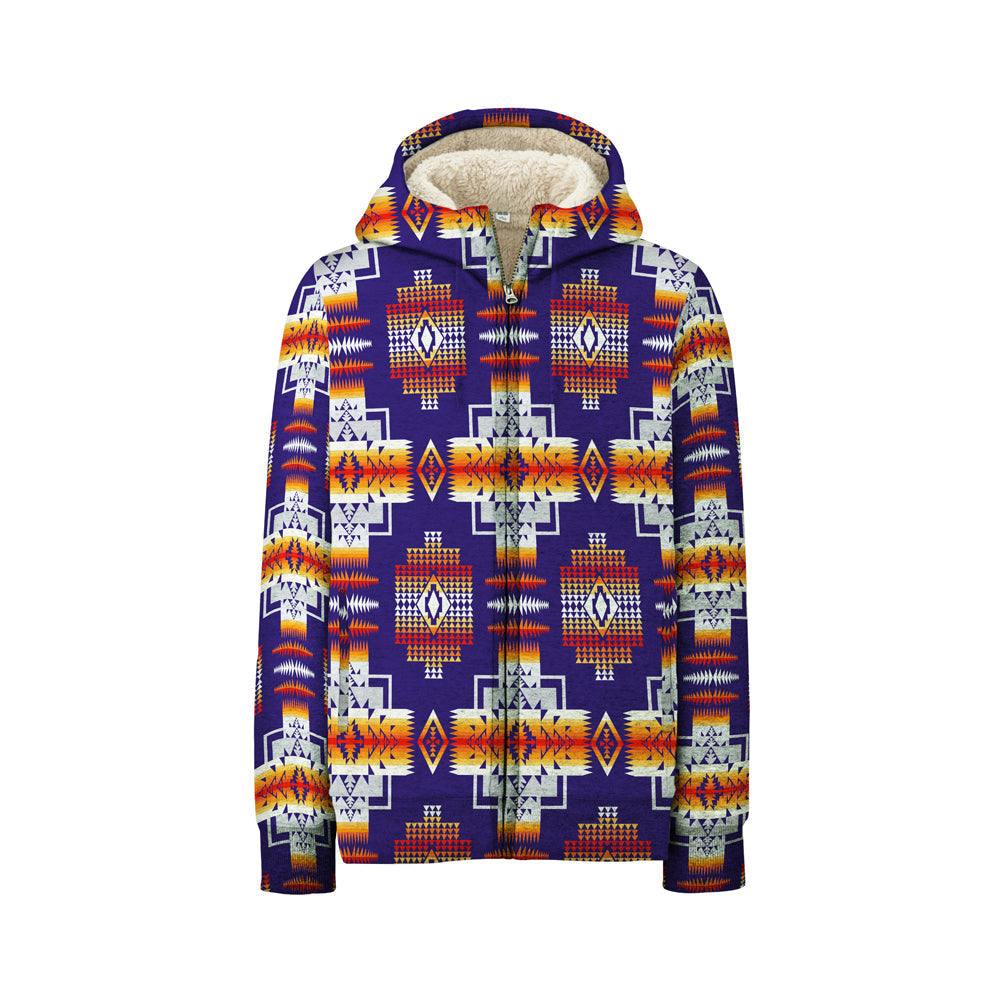 Purple Pattern Native American 3D Fleece Hoodie LT10 - Wonder Print Shop