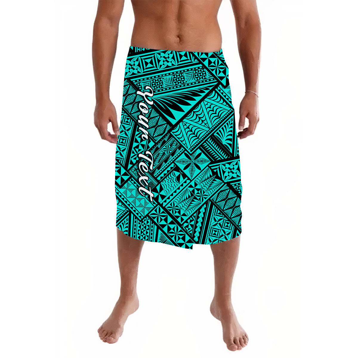 Custom Personalised Polynesia Lavalava Ngatu Tonga Pattern Special Turquoise LT13 - Wonder Print Shop