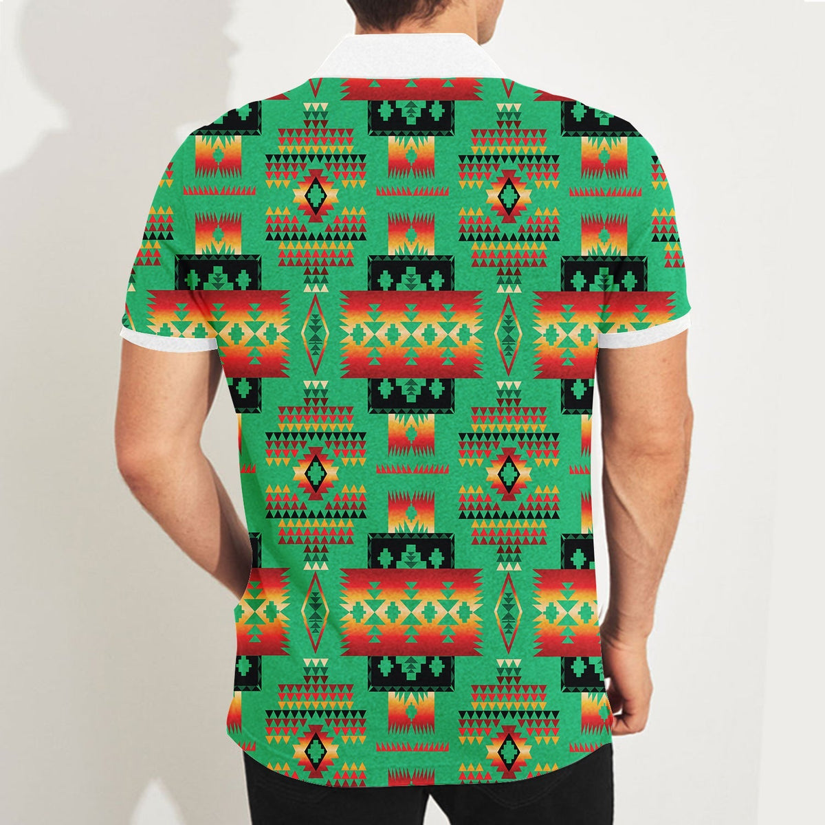 Green Tribes Native American Polo T Shirt 3D LT10 - Wonder Print Shop