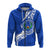 Custom Pohnpei Zip Up Hoodie Micronesia Pride Blue LT12 - Wonder Print Shop