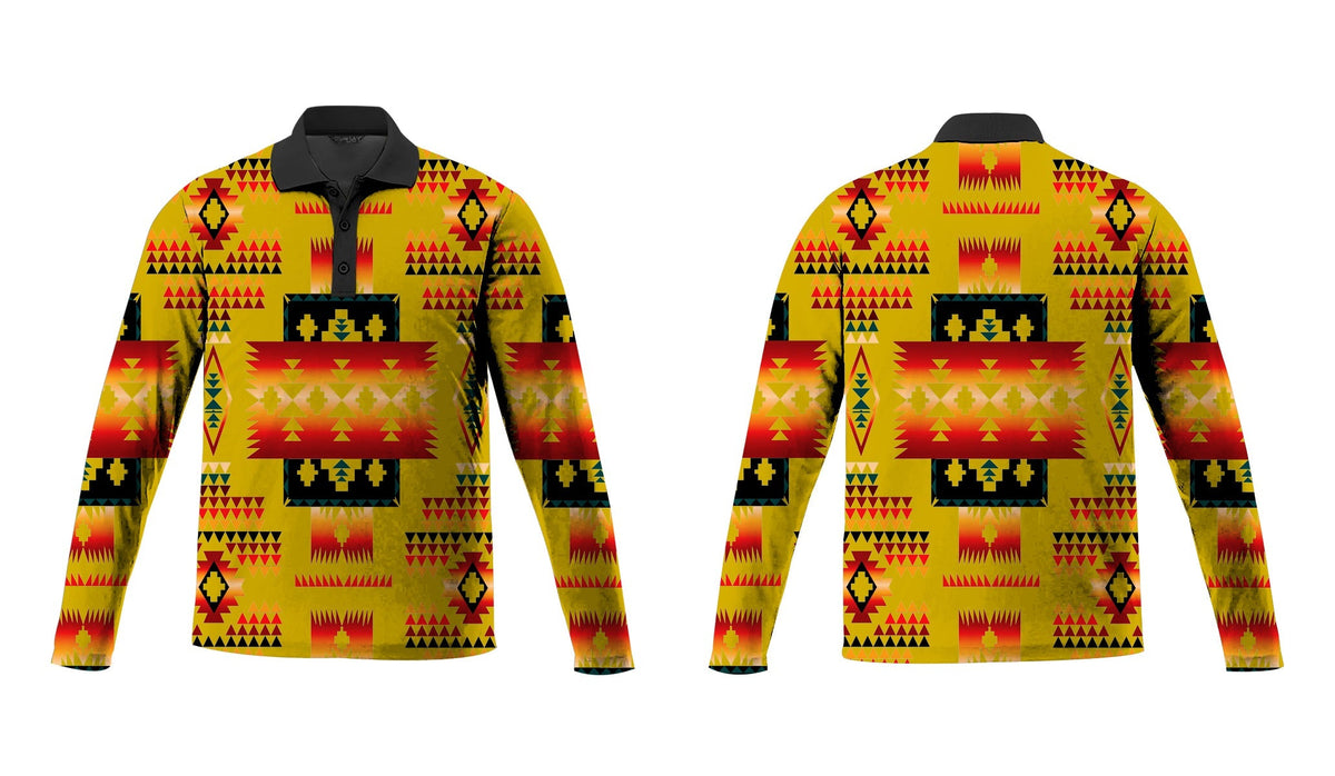yellow-tribes-pattern-native-american-polo-long-sleeve