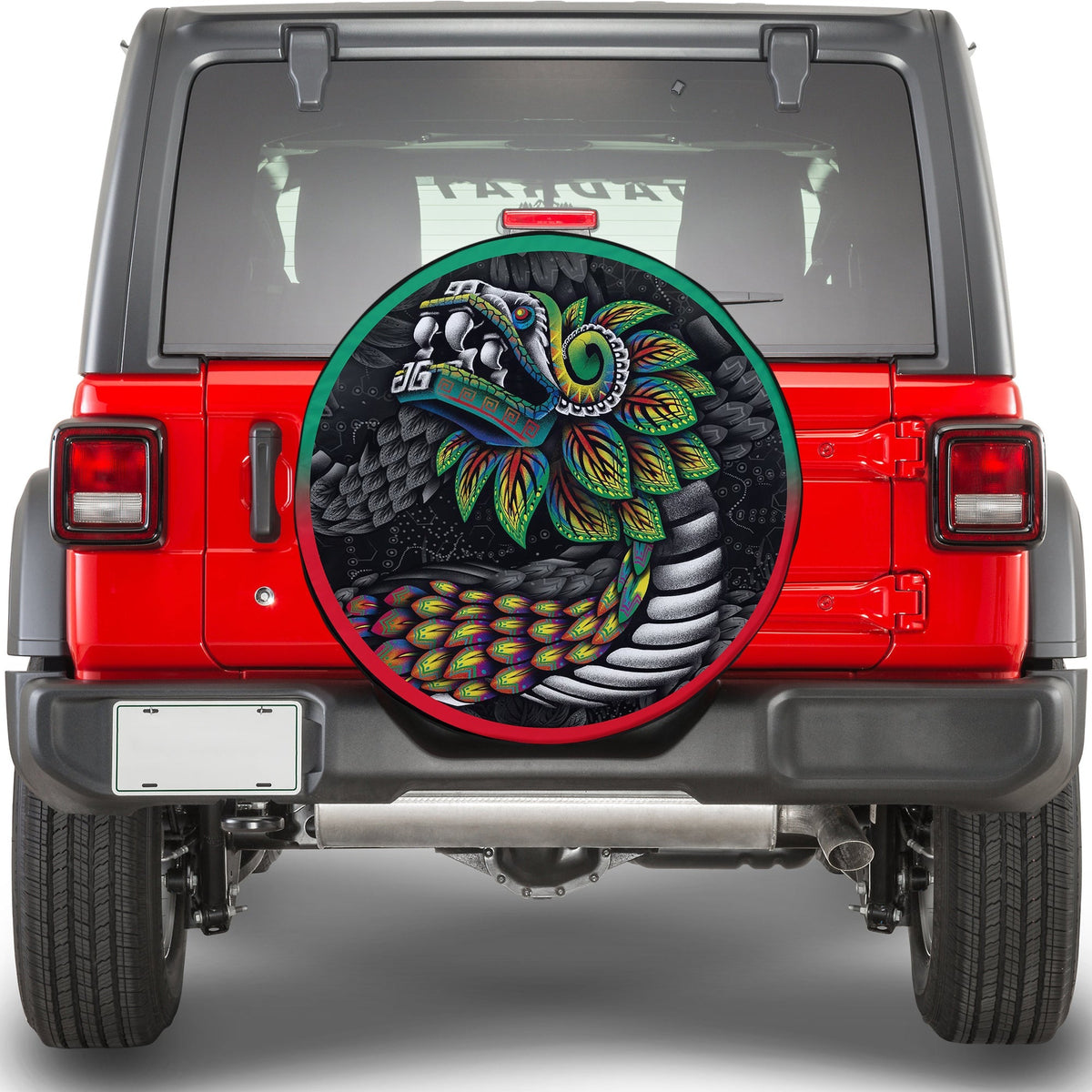 Mexico Spare Tire Cover - Mexican Aztec Dragon LT13 - Wonder Print Shop