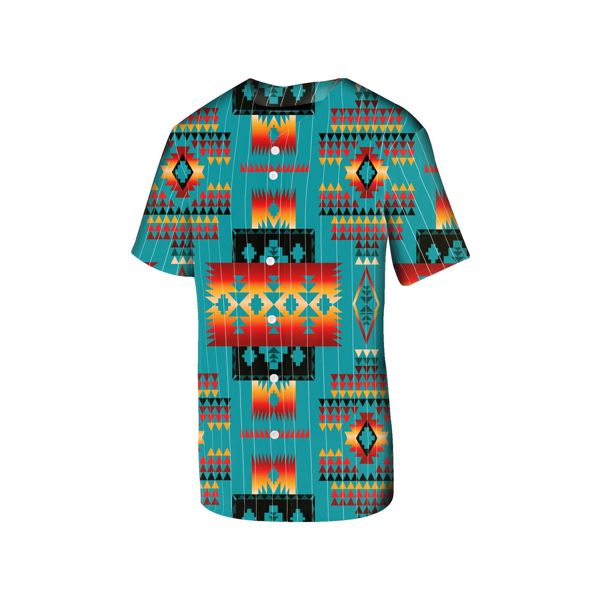 Blue Native Tribes Pattern Native American Baseball Jersey LT10 - Wonder Print Shop