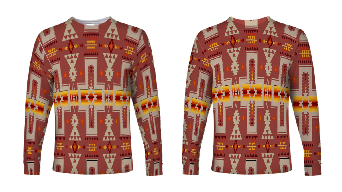 Tan Design Native American Long Sleeve LT10 - Wonder Print Shop