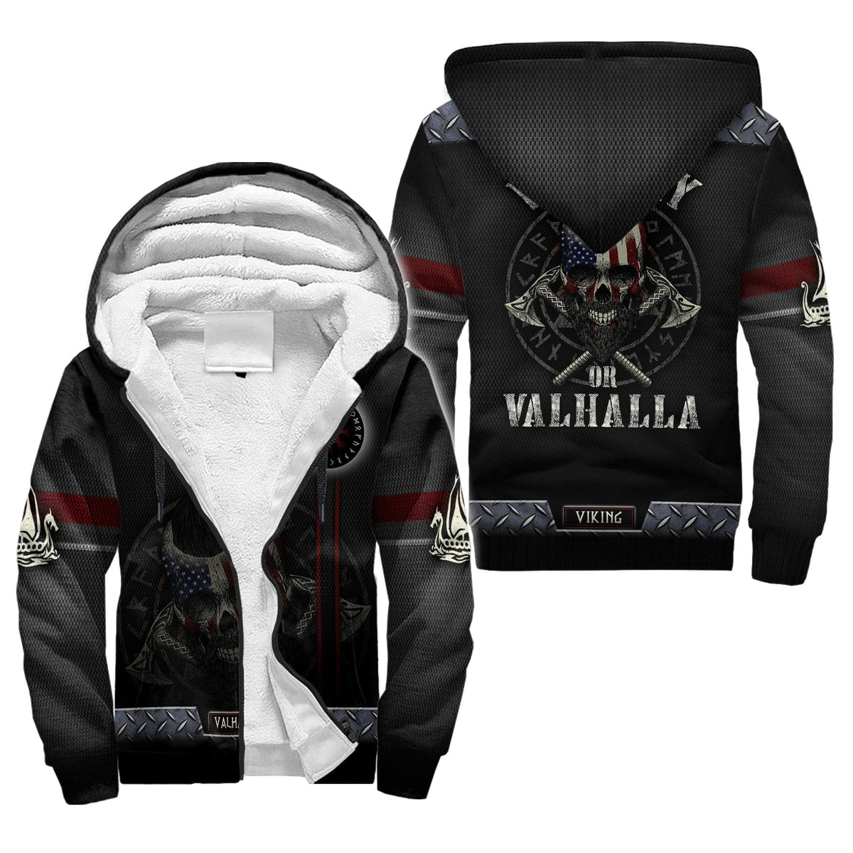 Viking Clothing American Viking 3D Sherpa Hoodie RLT12 - Wonder Print Shop