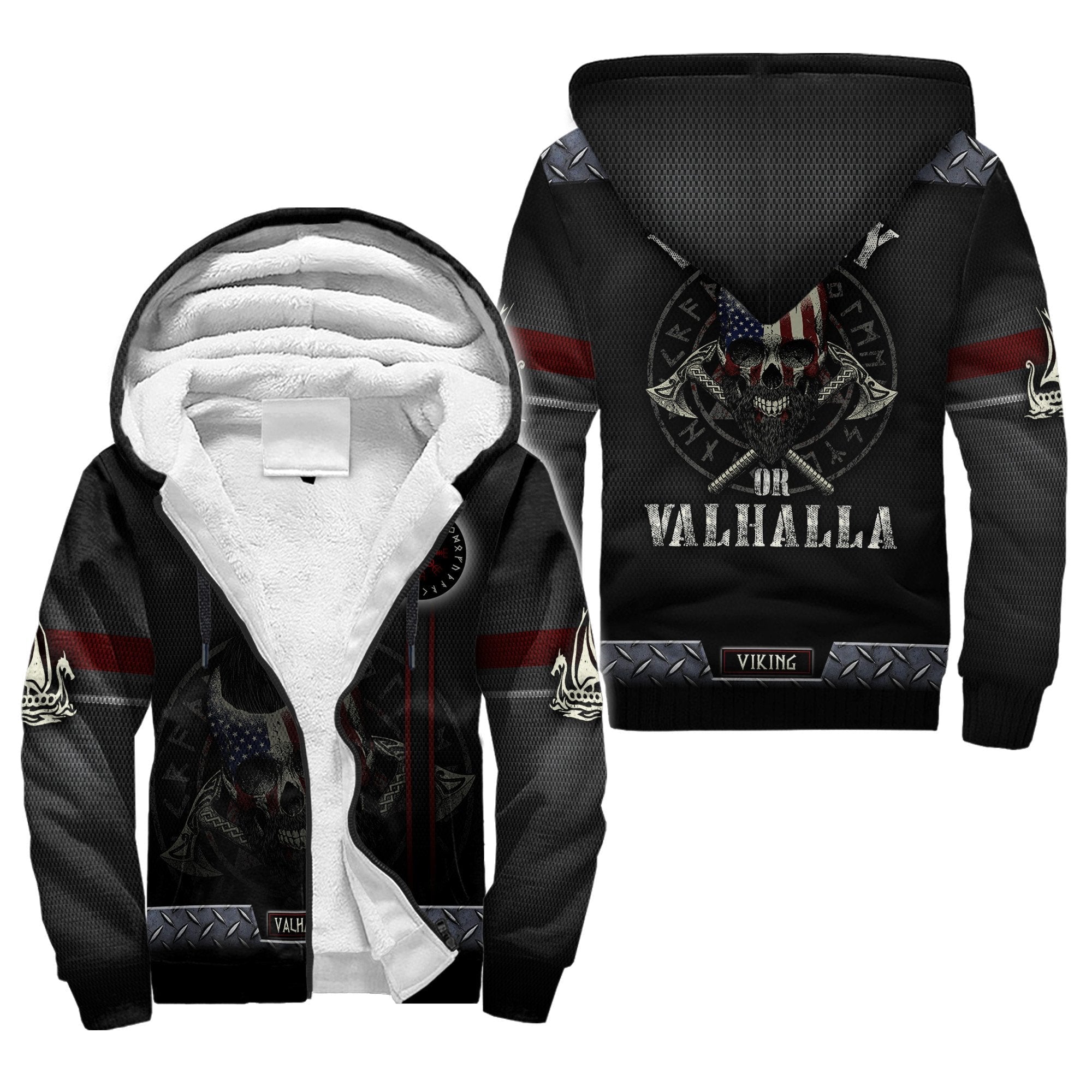 Viking Clothing American Viking 3D Sherpa Hoodie RLT12 - Wonder Print Shop