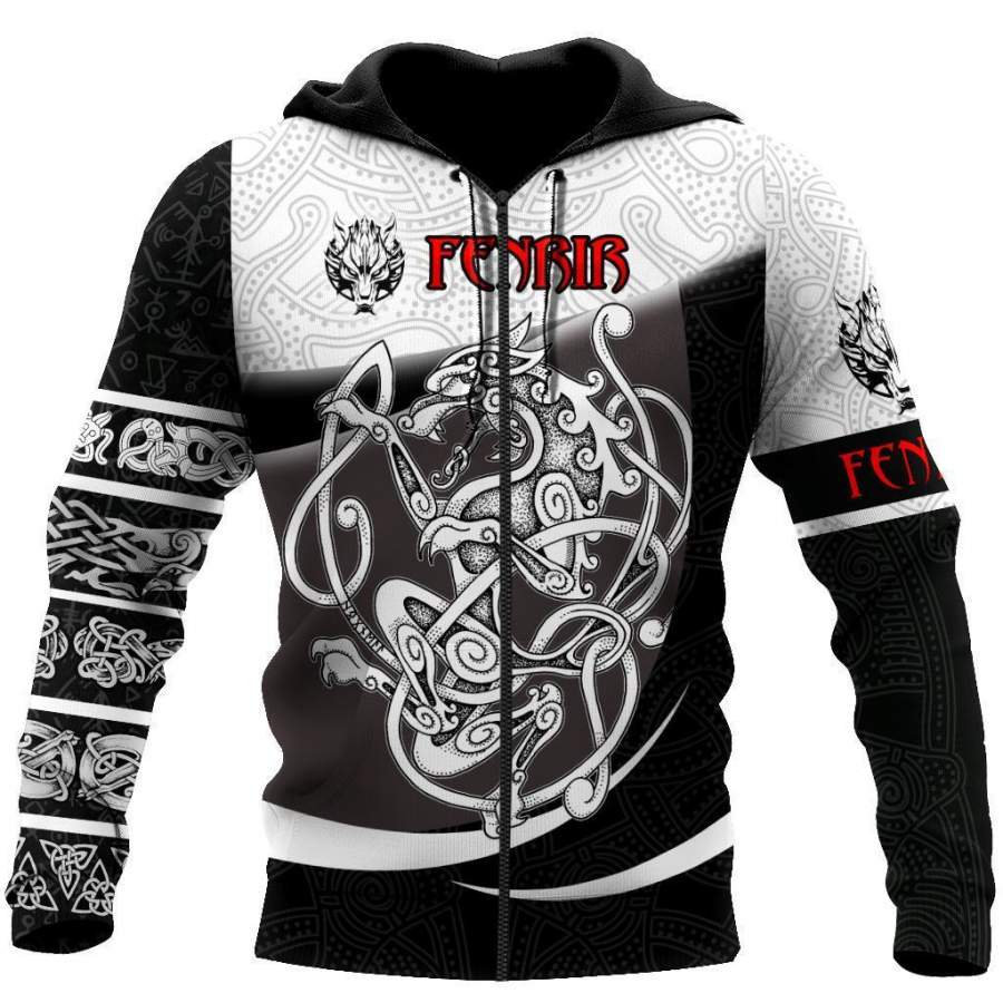 Viking Clothing Fenrir Ii Viking Tattoo 3D Hoodie RLT12 - Wonder Print Shop