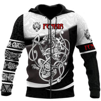 Viking Clothing Fenrir Ii Viking Tattoo 3D Hoodie RLT12 - Wonder Print Shop