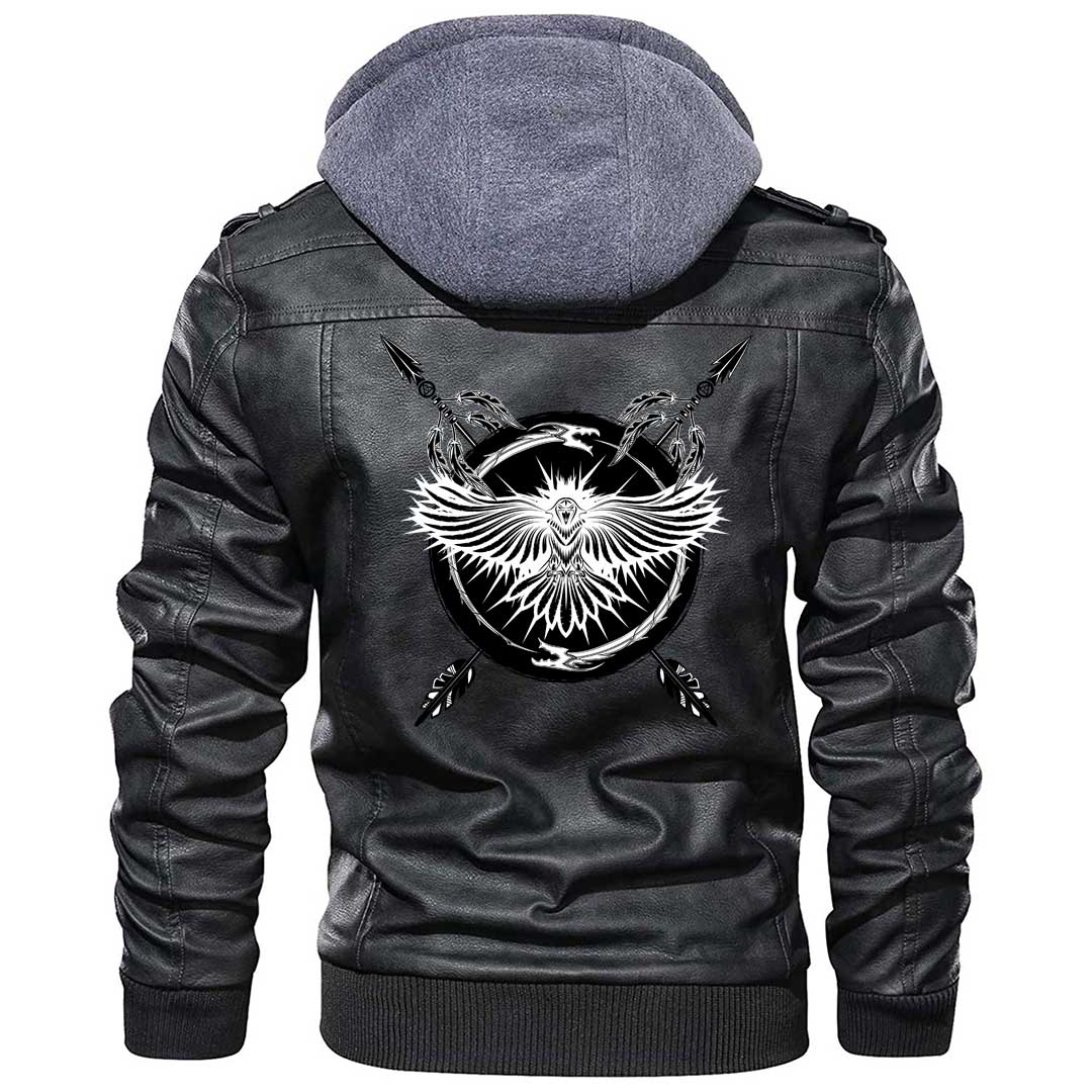 Viking Clothing Viking A Raven With Open Wings Sacred Sign Of Viking Zipper Leather Jacket RLT12 - Wonder Print Shop