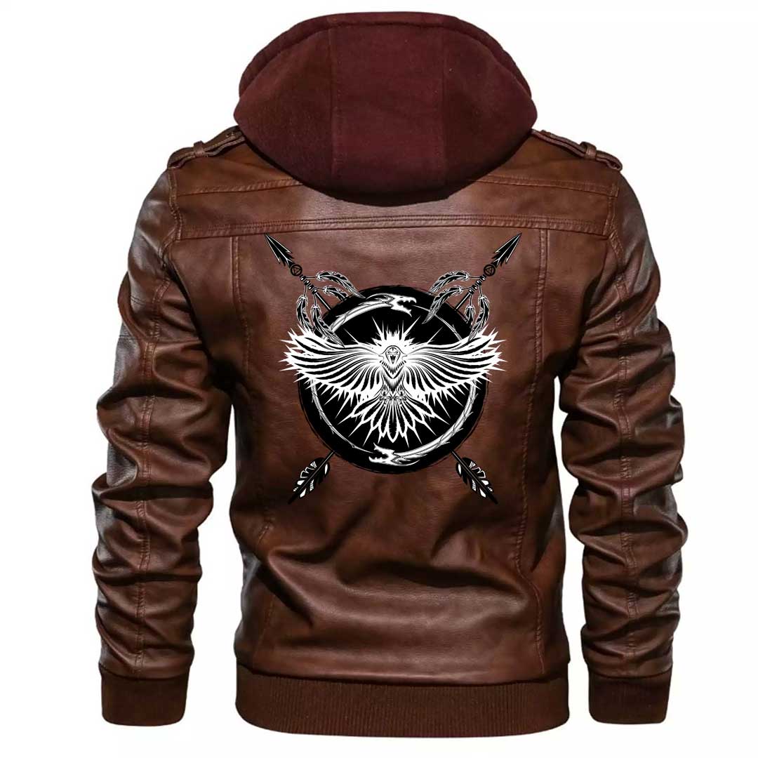 Viking Clothing Viking A Raven With Open Wings Sacred Sign Of Viking Zipper Leather Jacket RLT12 - Wonder Print Shop