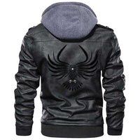 Viking Clothing Viking A Raven With Open Wings Zipper Leather Jacket RLT12 - Wonder Print Shop