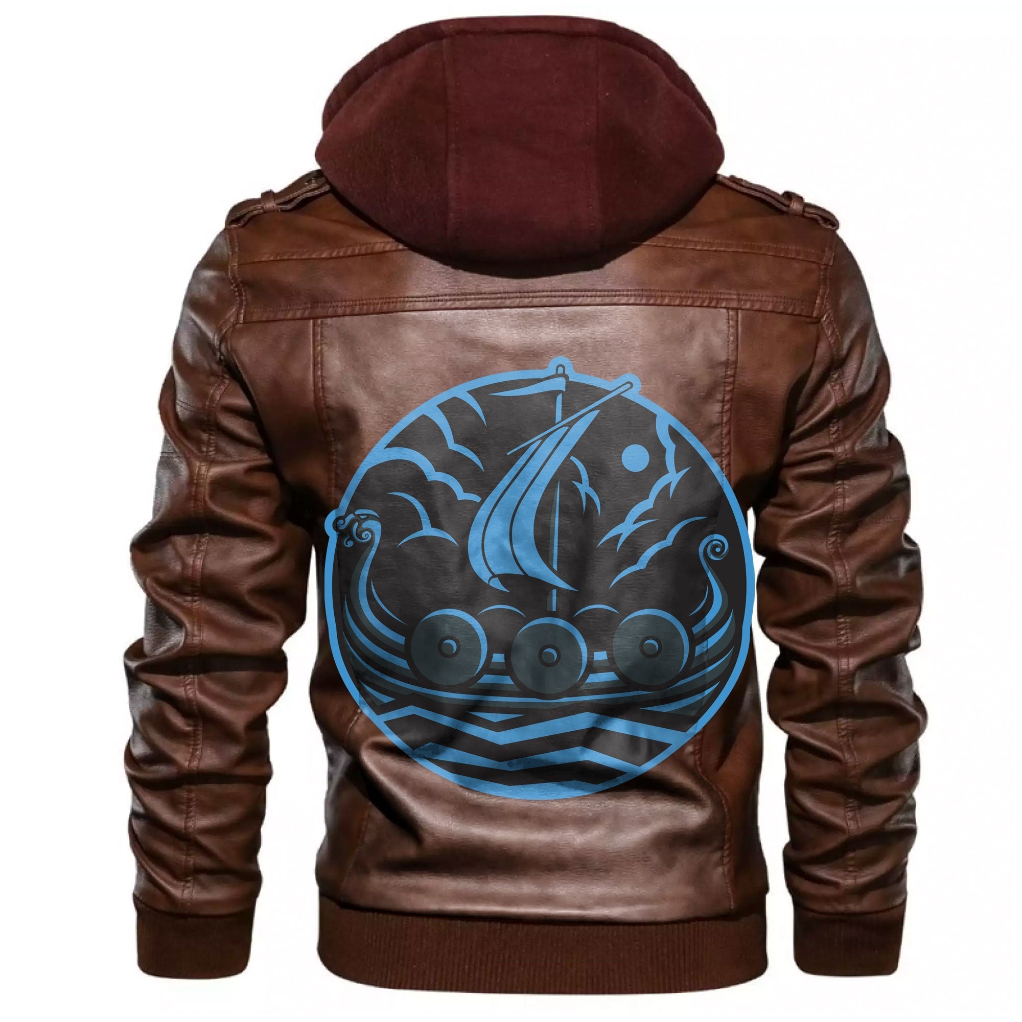 Viking Wooden Ship Leather Jacket RLT12 - Wonder Print Shop