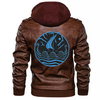 Viking Clothing Viking A Wooden Ship Zipper Leather Jacket RLT12 - Wonder Print Shop