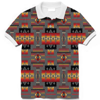 Gray Tribe Pattern Native American Polo T Shirt 3D LT10 - Wonder Print Shop