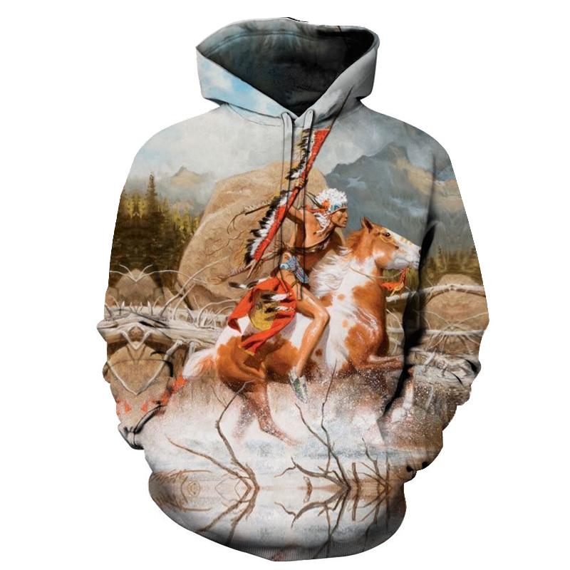 The Chief Riding Horse Native American All Over Hoodie LT10 - Wonder Print Shop