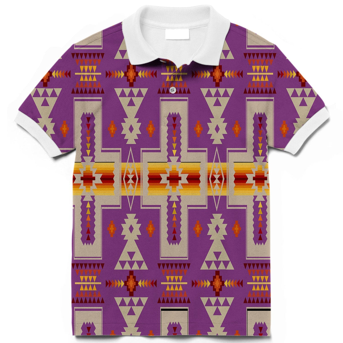 Light Purple Tribe Design Native American Polo T Shirt 3D LT10 - Wonder Print Shop