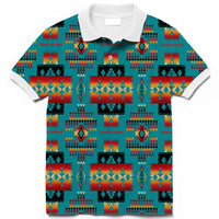 Blue Native Tribes Pattern Native American Polo T Shirt 3D LT10 - Wonder Print Shop